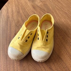 Mini Boden Yellow Slip On Casual Laceless Canvas Sneakers Shoes